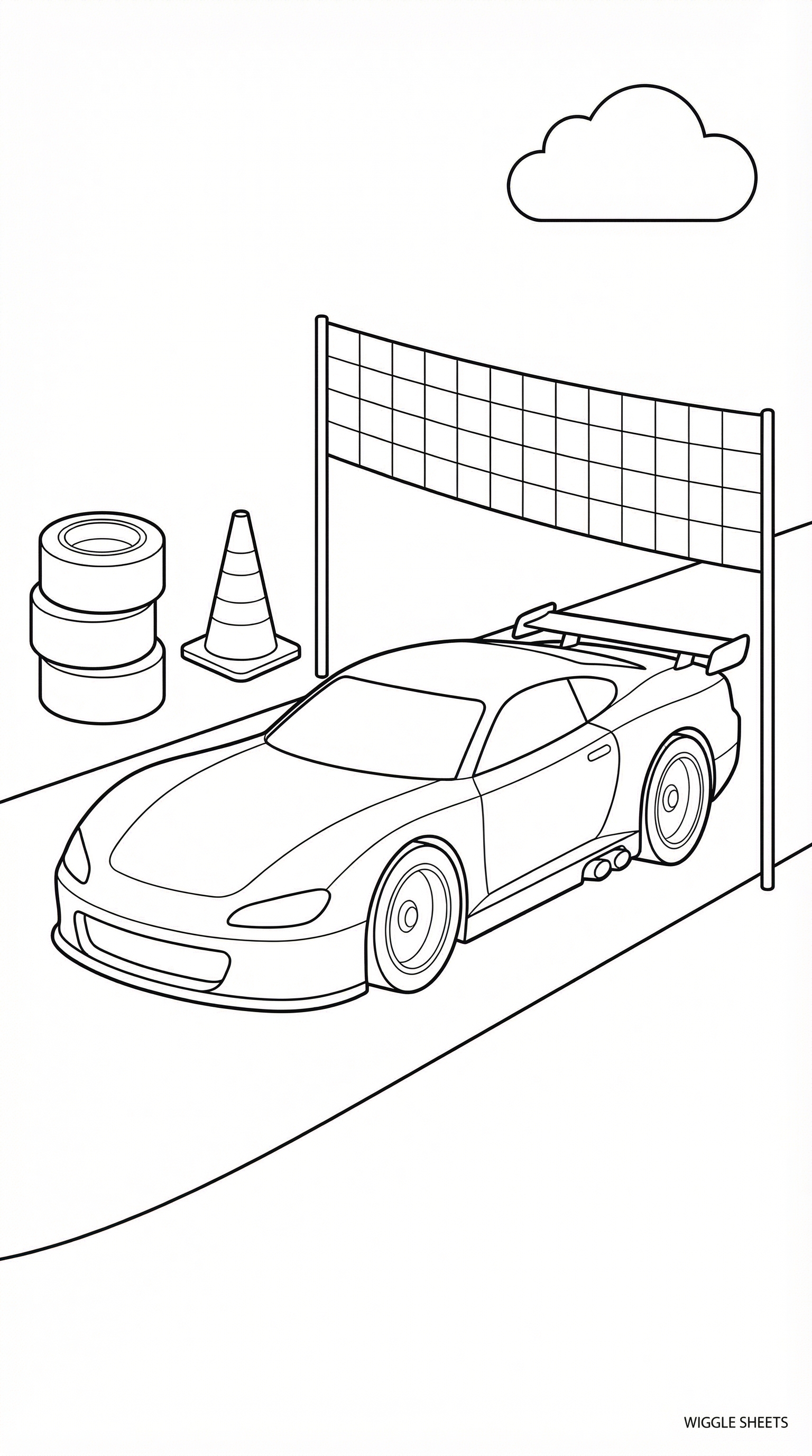 Fast Race Car Coloring Page